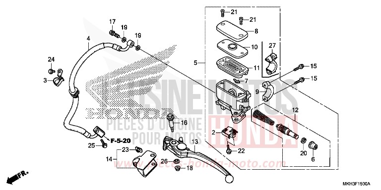 REAR BRAKE MASTER CYLINDER for X-ADV 750 VICTORY RED (R334) from 2017